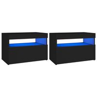 vidaXL 2 db fekete TV-szekrény LED-lámpákkal 60 x 35 x 40 cm