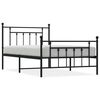 vidaXL fekete f&eacute;m &aacute;gykeret fej- &eacute;s l&aacute;bt&aacute;ml&aacute;val 107 x 203 cm