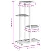 vidaXL 4 szintes feh&eacute;r vas vir&aacute;gtart&oacute; &aacute;llv&aacute;ny kerekekkel 44x23x80 cm