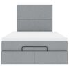 vidaXL Ottomán ágykeret matraccal világosszürke 120x200cm szövet