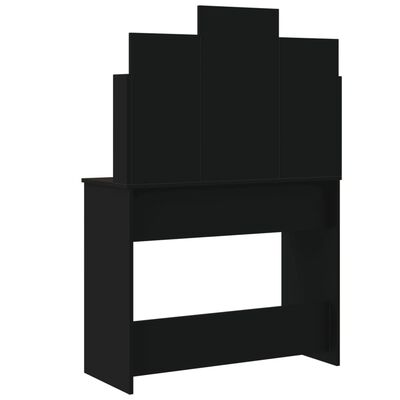 vidaXL fekete fésülködőasztal LED-del 96x40x142 cm