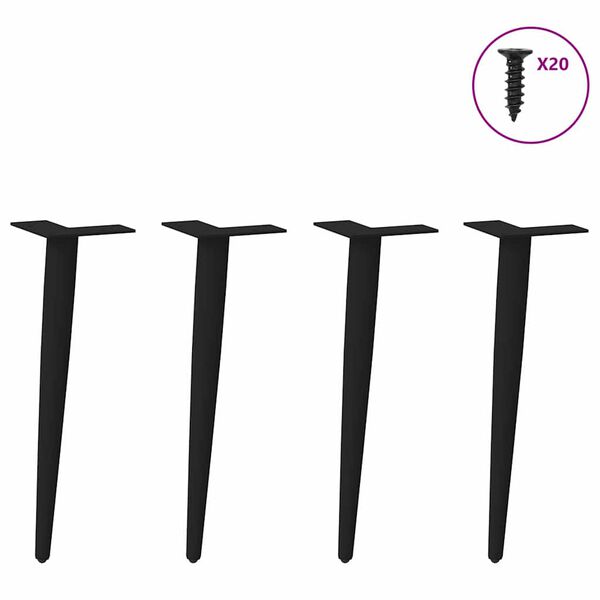 vidaXL 4 db kúpos alakú fekete dohányzóasztal láb 42-43 cm acél