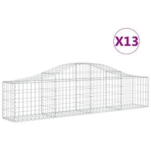 vidaXL 13 db &iacute;ves horganyzott vas gabion kos&aacute;r 200x30x40/60 cm