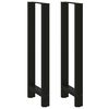 vidaXL 2 db fekete ac&eacute;l b&aacute;rasztal l&aacute;b 50 x (110-111) cm
