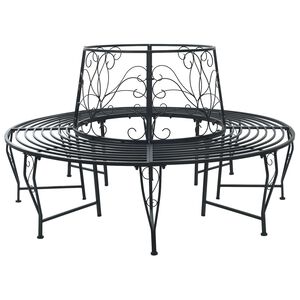 vidaXL Fa pad 8-&Uuml;lőhelyek sz&aacute;ma &Oslash; 160 x 89 cm Ac&eacute;l Fekete Kerek