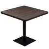 vidaXL s&ouml;t&eacute;t hamusz&iacute;nű MDF/ac&eacute;l bisztr&oacute; asztal 80 x 80 x 75 cm