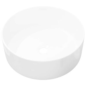 vidaXL Kerek, feh&eacute;r ker&aacute;mia mosd&oacute;kagyl&oacute; 40x15 cm