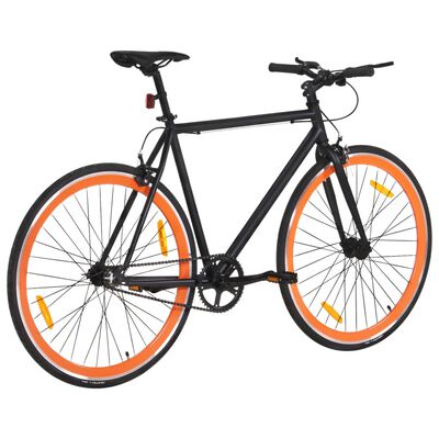 vidaXL fekete és narancssárga fix áttételes kerékpár 700c 51 cm
