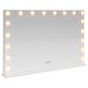 vidaXL LED Smink T&uuml;k&ouml;r Feh&eacute;r 80 x 10 x 52,5 cm &Uuml;veg &eacute;s ac&eacute;l