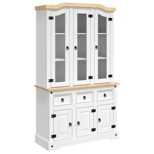 vidaXL Corona feh&eacute;r t&ouml;m&ouml;r mexik&oacute;i fenyő magasszekr&eacute;ny 112x43x191,5 cm