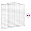 vidaXL 9 db &iacute;ves horganyzott vas gabion kos&aacute;r 200x30x180/200 cm