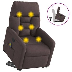 vidaXL s&ouml;t&eacute;tbarna sz&ouml;vet d&ouml;nthető massz&aacute;zs- &eacute;s &aacute;ll&oacute;fotel