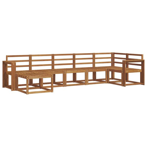 vidaXL K&uuml;lt&eacute;ri kanap&eacute; szett 7 pcs Term&eacute;szetes T&ouml;m&ouml;r Ak&aacute;cfa