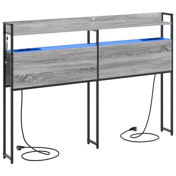 vidaXL T&aacute;rol&oacute; fejt&aacute;mla Sz&uuml;rke sonoma 140,5 x 15 x 98 cm Faanyag