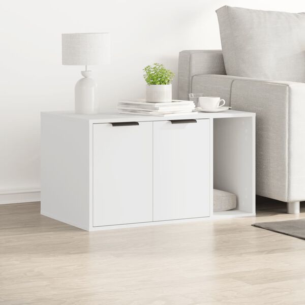 vidaXL fehér szerelt fa macskaalomdoboz 80 x 50 x 45 cm