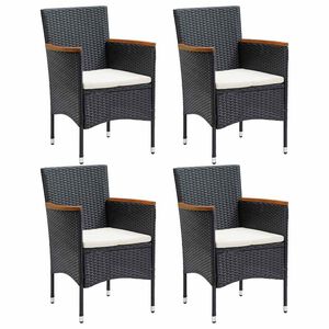 vidaXL 4 db fekete polyrattan kerti &eacute;tkezősz&eacute;k