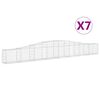 vidaXL 7 db &iacute;ves horganyzott vas gabion kos&aacute;r 400x30x40/60 cm