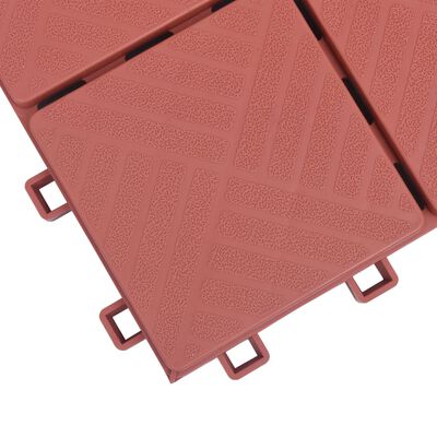 vidaXL 10 db piros műanyag padlólap 30,5 x 30,5 cm