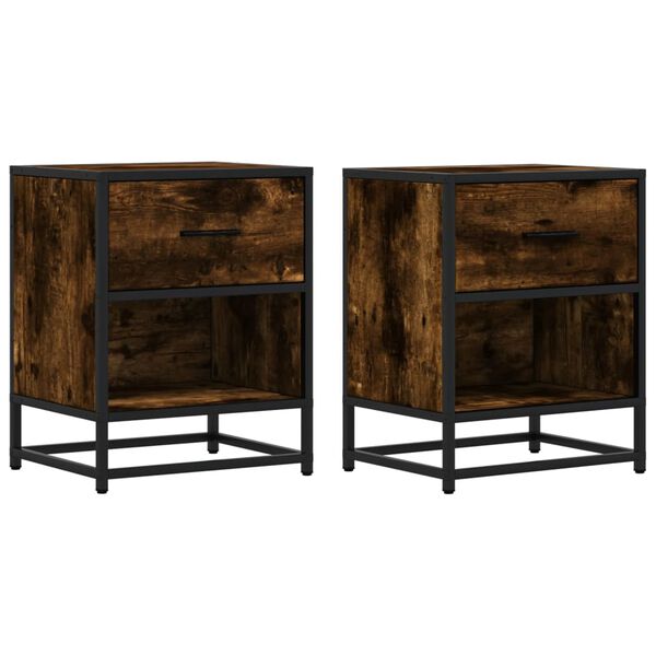 vidaXL 2 db füstös tölgy színű éjjeliszekrény 40 x 31 x 50 cm