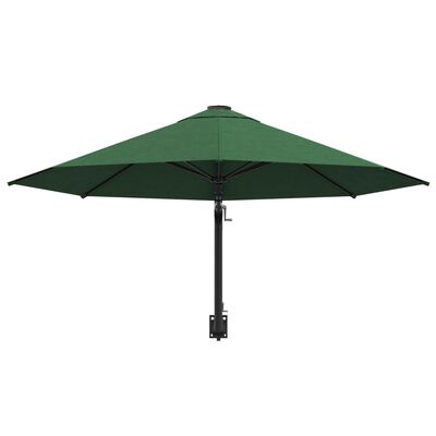 vidaXL zöld falra szerelhető napernyő fémrúddal 300 cm