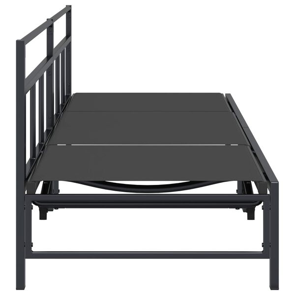 vidaXL Napoz&oacute; Fekete 200 x 62 x 59,5 cm Textil&eacute;n