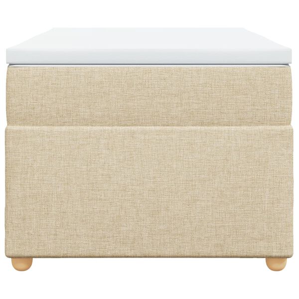 vidaXL kr&eacute;msz&iacute;nű sz&ouml;vet rug&oacute;s &aacute;gy matraccal 90 x 200 cm