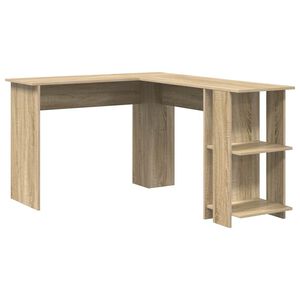 vidaXL Sarok&iacute;r&oacute;asztal Sonoma t&ouml;lgy Szerelt Fa 140 x 113,5 x 75 cm