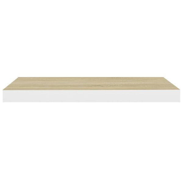 vidaXL tölgyszínű és fehér MDF lebegő fali polc 60 x 23,5 x 3,8 cm