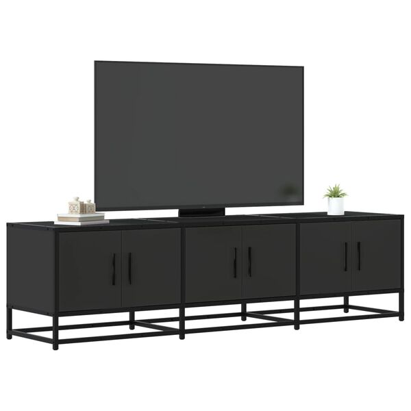 vidaXL fekete szerelt fa és fém TV-szekrény 150x35x41 cm