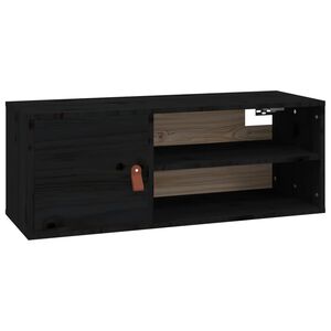 vidaXL fekete t&ouml;m&ouml;r fenyőfa faliszekr&eacute;ny 80 x 30 x 30 cm