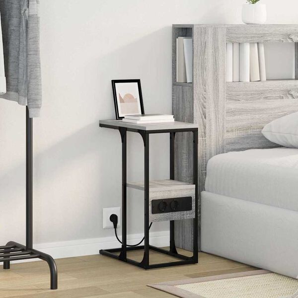 vidaXL &Eacute;jjeliszekr&eacute;ny Sz&uuml;rke sonoma 41.5 x 26 x 60.5 cm Faanyag