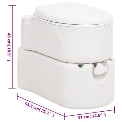 vidaXL fehér beépített HDPE és zománc kemping WC 24+17 L