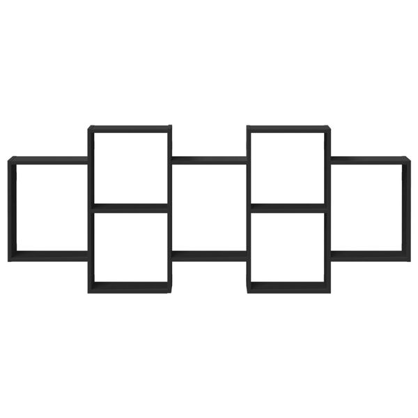 vidaXL fekete szerelt fa fali polc 159 x 18 x 65 cm