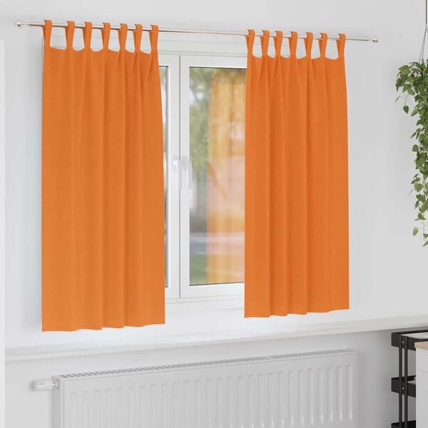 vidaXL Fekete F&uuml;gg&ouml;ny Gyűrűkkel 2 pcs &Eacute;l&eacute;nk narancs 175 x 140 cm