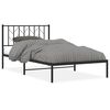 vidaXL fekete f&eacute;m &aacute;gykeret fejt&aacute;ml&aacute;val 107 x 203 cm