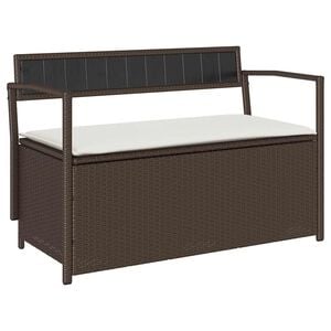 vidaXL barna polyrattan kerti t&aacute;rol&oacute;pad p&aacute;rn&aacute;val