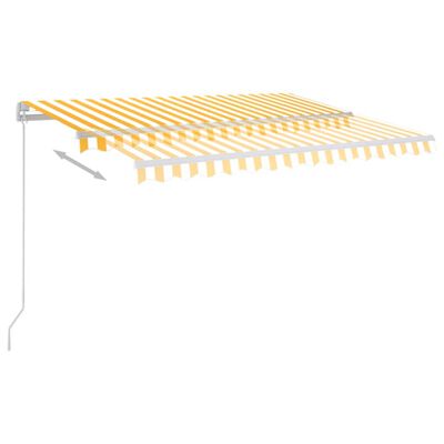 vidaXL sárga-fehér automata szélérzékelős és LED-es napellenző 3x2,5 m