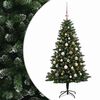 vidaXL Műfenyő g&ouml;mb&ouml;kkel 150 cm 150 LED Meleg feh&eacute;r PVC &eacute;s f&eacute;m
