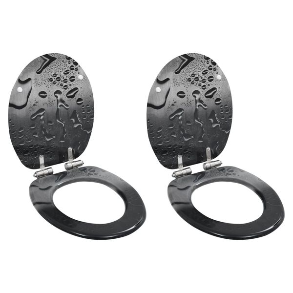 vidaXL 2 db v&iacute;zcsepp mint&aacute;s MDF WC-&uuml;lőke lassan csuk&oacute;d&oacute; fed&eacute;llel