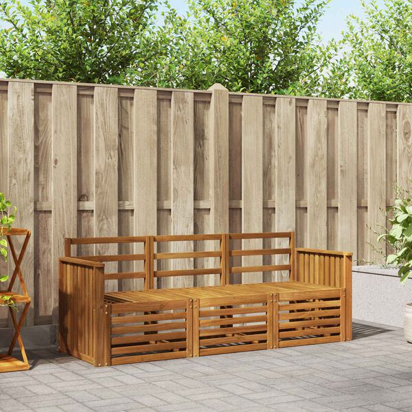 vidaXL &Uuml;lőgarnit&uacute;r&aacute;k 3 pcs Term&eacute;szetes T&ouml;m&ouml;r Ak&aacute;cfa