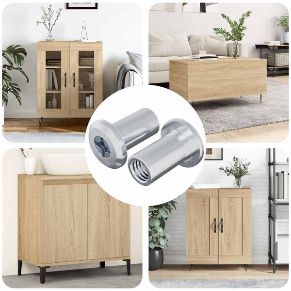 vidaXL Z&aacute;r&oacute; Anya 2 pcs Ez&uuml;st M6 x 15 mm Ac&eacute;l