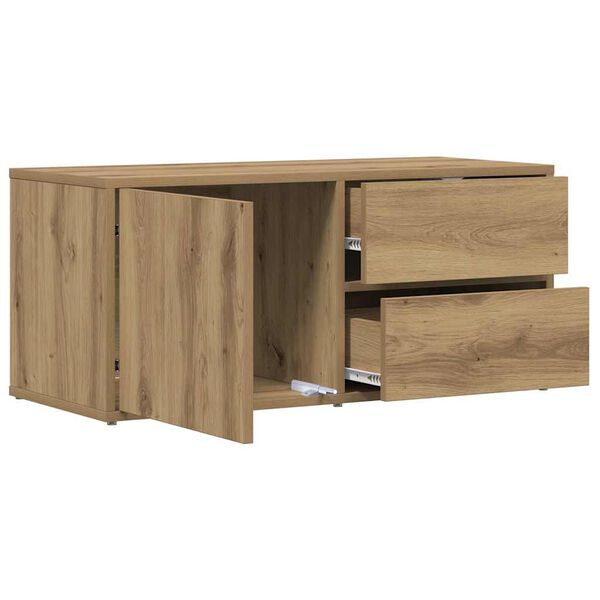 vidaXL k&eacute;zműves t&ouml;lgy sz&iacute;nű szerelt fa TV-szekr&eacute;ny 80x34x35,5 cm