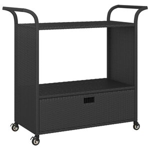 vidaXL fekete polyrattan b&aacute;rkocsi fi&oacute;kkal 100 x 45 x 97 cm