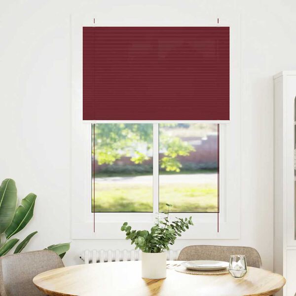 vidaXL plisz&iacute;rozott redőny Bordeaux piros 95x100 cm sz&ouml;vetsz&eacute;less&eacute;g
