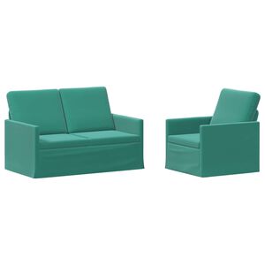 vidaXL Kanap&eacute; Szett 2 pcs T&uuml;rkiz B&aacute;rsony