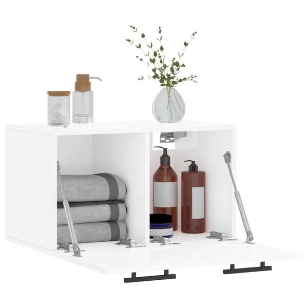 vidaXL magasf&eacute;nyű feh&eacute;r szerelt fa faliszekr&eacute;ny 60 x 36,5 x 35 cm