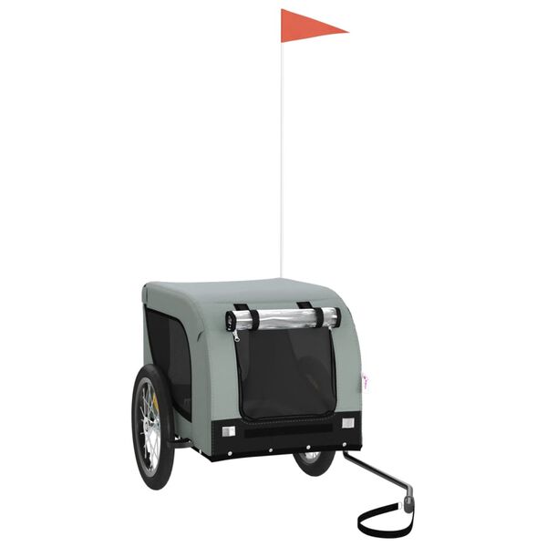 vidaXL szürke-fekete oxford szövet és vas kisállatszállító utánfutó