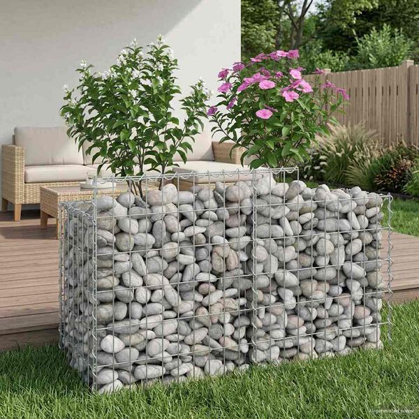 vidaXL Gabion emelt &aacute;gy Ez&uuml;st 100 x 50 x 60 cm Horganyzott ac&eacute;l