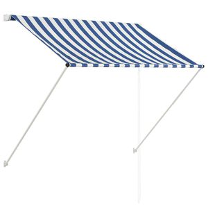 vidaXL feltekerhető k&eacute;k &eacute;s feh&eacute;r napellenző 150 x 150 cm