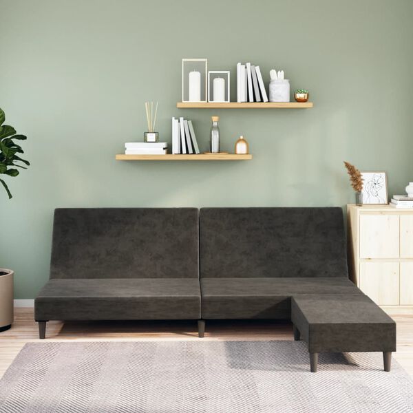 vidaXL k&eacute;tszem&eacute;lyes s&ouml;t&eacute;tsz&uuml;rke b&aacute;rsony kanap&eacute;&aacute;gy l&aacute;btart&oacute;val